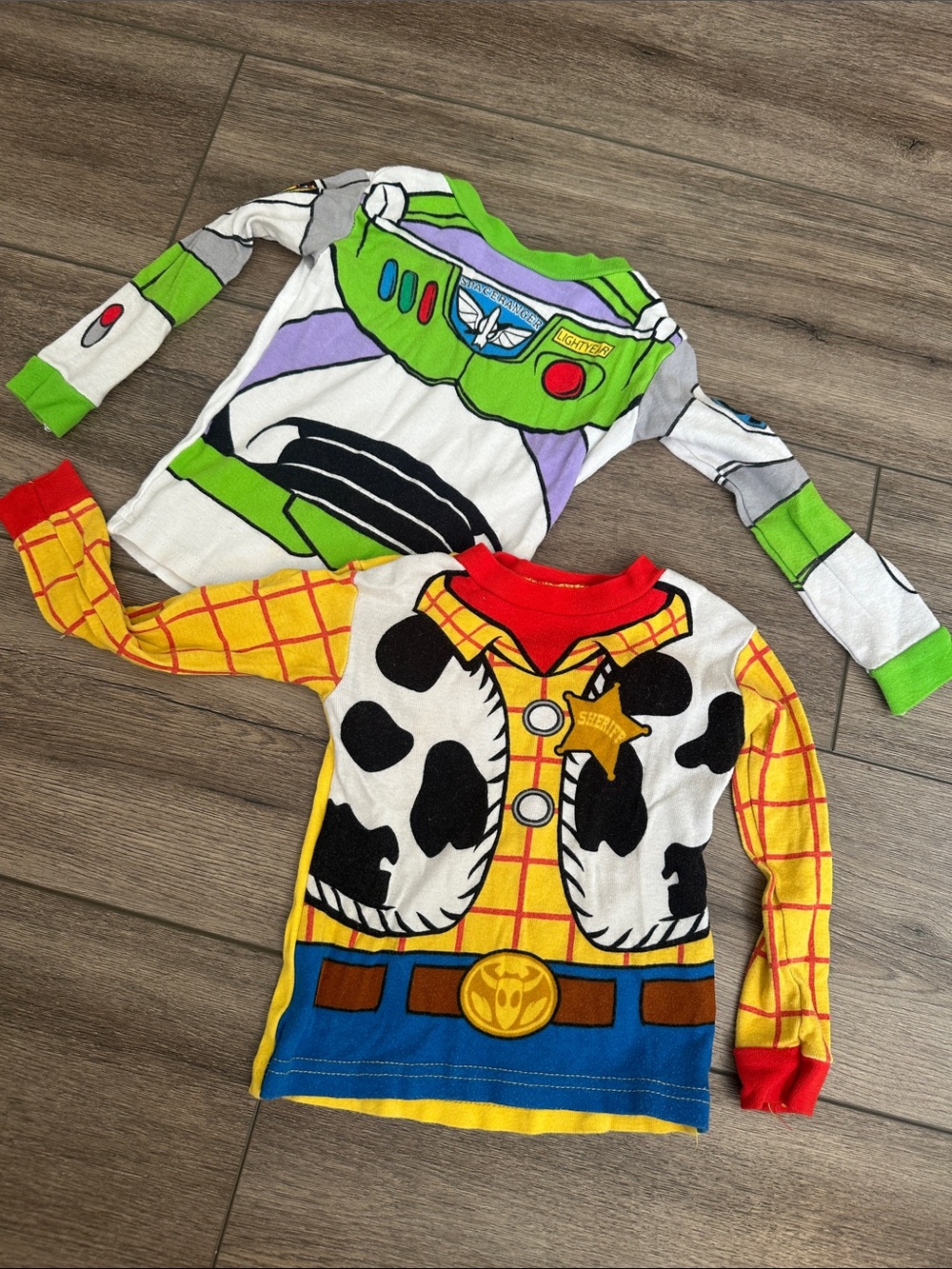 DISNEY Toy Story Buzz Lightyear & Woody Costume Pajama Top (Set Of 2)- Size 2T